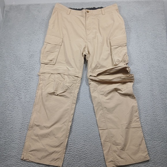 REI Convertible Cargo Pants‎ Men's XXL 32L Tan Nylon Hiking Outdoor - Picture 3 of 11